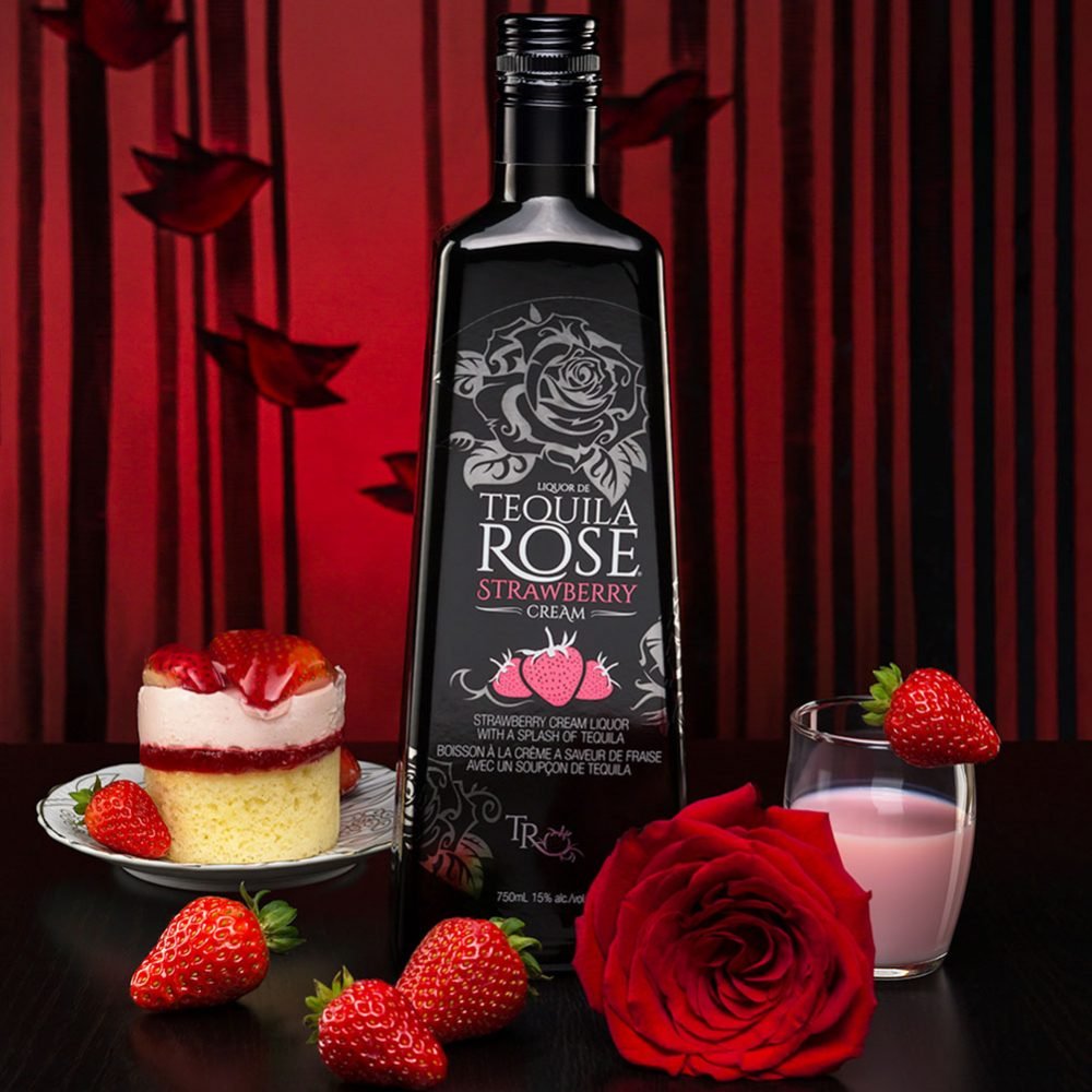 Tequila Rose Strawberry liquor. Product photography by NUMZ Graphics