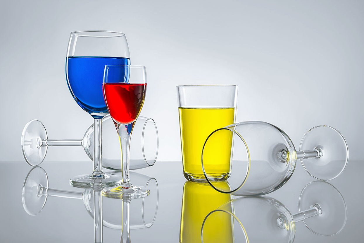 Glasses with color liquid. Product photography by NUMZ Graphics Glasses with color liquid. Product photography by NUMZ Graphics